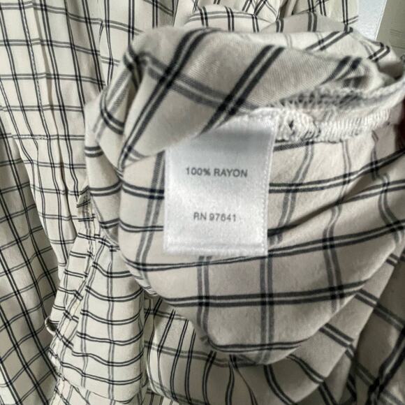 J. Jill Button Back Peter Pan Collar SIZE LARGE Womens Blouse Windowpane Plaid - Picture 9 of 10